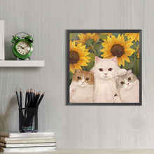 Load image into Gallery viewer, Sunflower And Cat 40*40CM (canvas) Full AB Round Drill Diamond Painting
