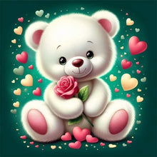 Load image into Gallery viewer, Rose Bear¡¤Green 30*30CM (canvas) Full Round Drill Diamond Painting
