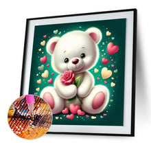 Load image into Gallery viewer, Rose Bear¡¤Green 30*30CM (canvas) Full Round Drill Diamond Painting
