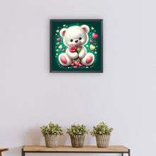 Load image into Gallery viewer, Rose Bear¡¤Green 30*30CM (canvas) Full Round Drill Diamond Painting
