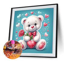 Load image into Gallery viewer, Rose Bear¡¤Blue 30*30CM (canvas) Full Round Drill Diamond Painting
