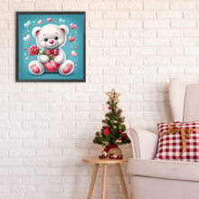 Load image into Gallery viewer, Rose Bear¡¤Blue 30*30CM (canvas) Full Round Drill Diamond Painting
