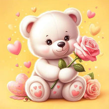 Load image into Gallery viewer, Rose Bear¡¤Yellow 30*30CM (canvas) Full Round Drill Diamond Painting
