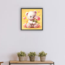 Load image into Gallery viewer, Rose Bear¡¤Yellow 30*30CM (canvas) Full Round Drill Diamond Painting
