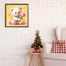 Load image into Gallery viewer, Rose Bear¡¤Yellow 30*30CM (canvas) Full Round Drill Diamond Painting
