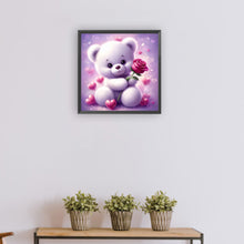 Load image into Gallery viewer, Rose Bear¡¤Purple 30*30CM (canvas) Full Round Drill Diamond Painting
