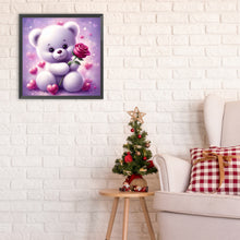 Load image into Gallery viewer, Rose Bear¡¤Purple 30*30CM (canvas) Full Round Drill Diamond Painting
