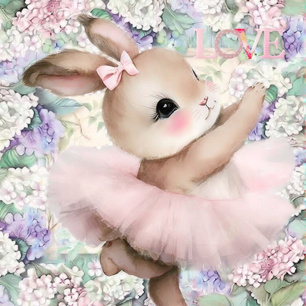 Rabbit Dance Joy 30*30CM (canvas) Full Round Drill Diamond Painting