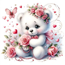 Load image into Gallery viewer, Bear And Rose 30*30CM (canvas) Full Round Drill Diamond Painting
