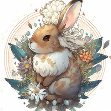 Load image into Gallery viewer, Brown Bunny With Flowers 40*40CM (canvas) Full AB Round Drill Diamond Painting
