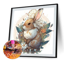 Load image into Gallery viewer, Brown Bunny With Flowers 40*40CM (canvas) Full AB Round Drill Diamond Painting
