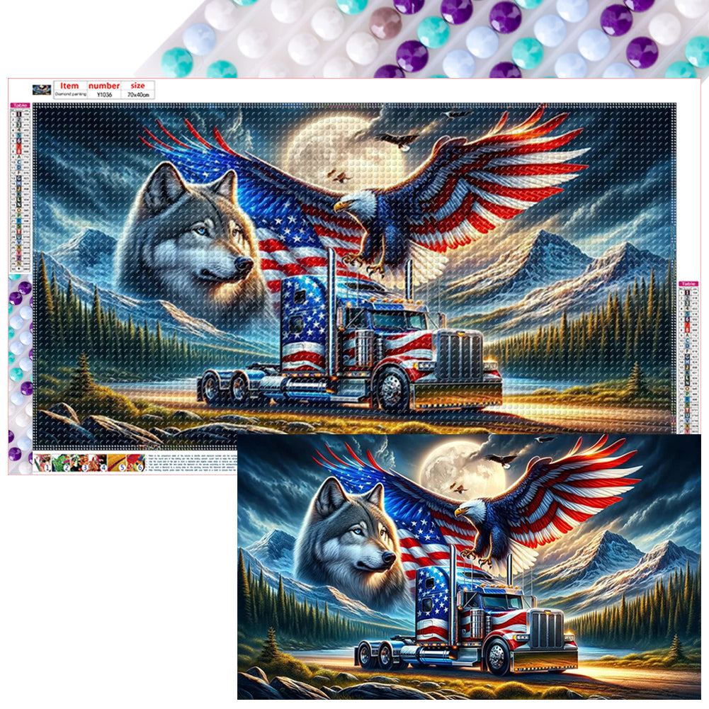 American Eagle 70*40CM (canvas) Full Round Drill Diamond Painting