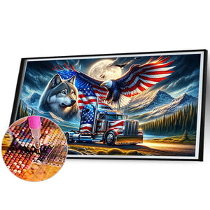 American Eagle 70*40CM (canvas) Full Round Drill Diamond Painting