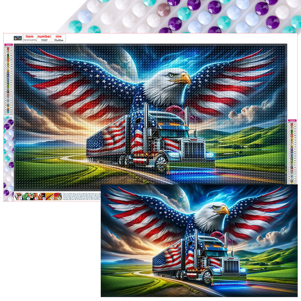 American Eagle 70*40CM (canvas) Full Round Drill Diamond Painting