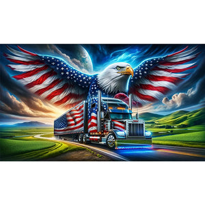 American Eagle 70*40CM (canvas) Full Round Drill Diamond Painting