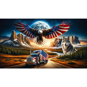 American Eagle 70*40CM (canvas) Full Round Drill Diamond Painting