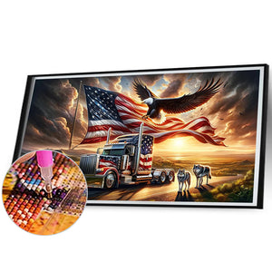 American Eagle 70*40CM (canvas) Full Round Drill Diamond Painting