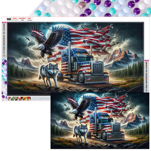 American Eagle 70*40CM (canvas) Full Round Drill Diamond Painting