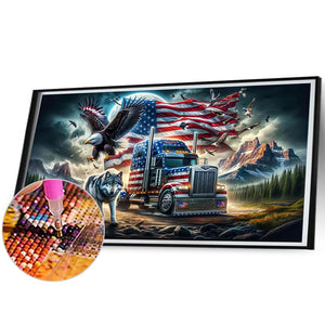 American Eagle 70*40CM (canvas) Full Round Drill Diamond Painting