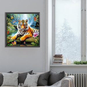 Forest Tiger 30*30CM (canvas) Full Round Drill Diamond Painting