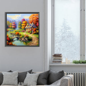 Garden House 30*30CM (canvas) Full Round Drill Diamond Painting