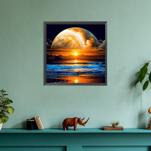 Moonlight By The Sea 30*30CM (canvas) Full Round Drill Diamond Painting