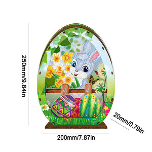 Wooden Easter Egg Rabbit Special Shaped Diamond Painting Lamp for Adult Kids