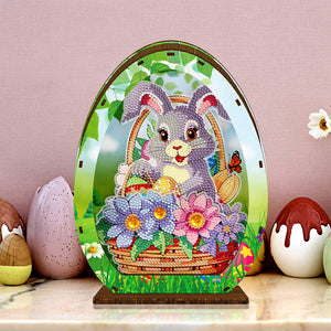 Wooden Easter Egg Rabbit Special Shaped Diamond Painting Lamp for Adult Kids