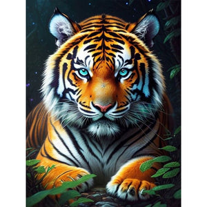 Tiger 30*40CM (canvas) Full Round Drill Diamond Painting