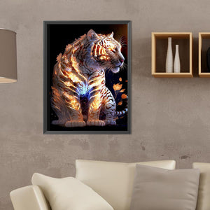 Tiger 30*40CM (canvas) Full Round Drill Diamond Painting