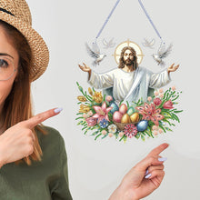 Load image into Gallery viewer, Acrylic Jesus Easter Egg Single-Sided 5D DIY Diamond Painting Hanging Pendant
