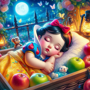 Sleeping Snow White 30*30CM (canvas) Full Round Drill Diamond Painting