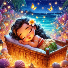 Load image into Gallery viewer, Sleeping Princess Moana 30*30CM (canvas) Full Round Drill Diamond Painting
