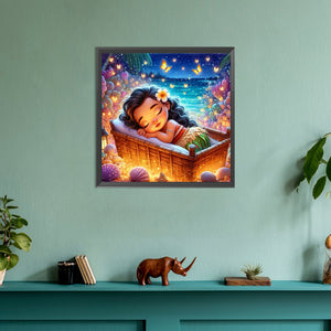 Sleeping Princess Moana 30*30CM (canvas) Full Round Drill Diamond Painting