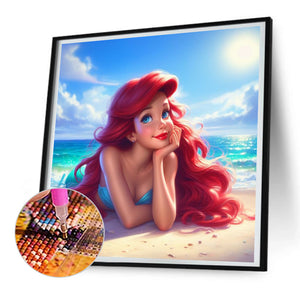 Beautiful Modern Mermaid Princess 30*30CM (canvas) Full Round Drill Diamond Painting