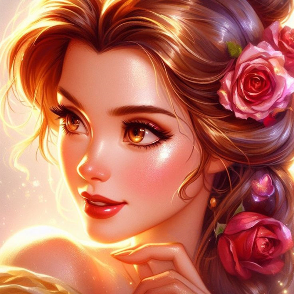 Beautiful Modern Princess Belle 30*30CM (canvas) Full Round Drill Diamond Painting