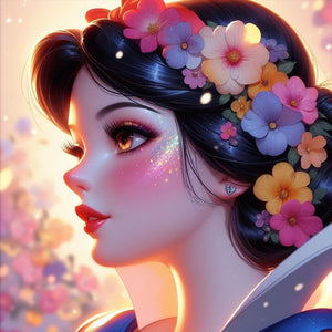 Beautiful Modern Snow White Princess 30*30CM (canvas) Full Round Drill Diamond Painting