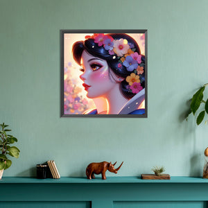 Beautiful Modern Snow White Princess 30*30CM (canvas) Full Round Drill Diamond Painting