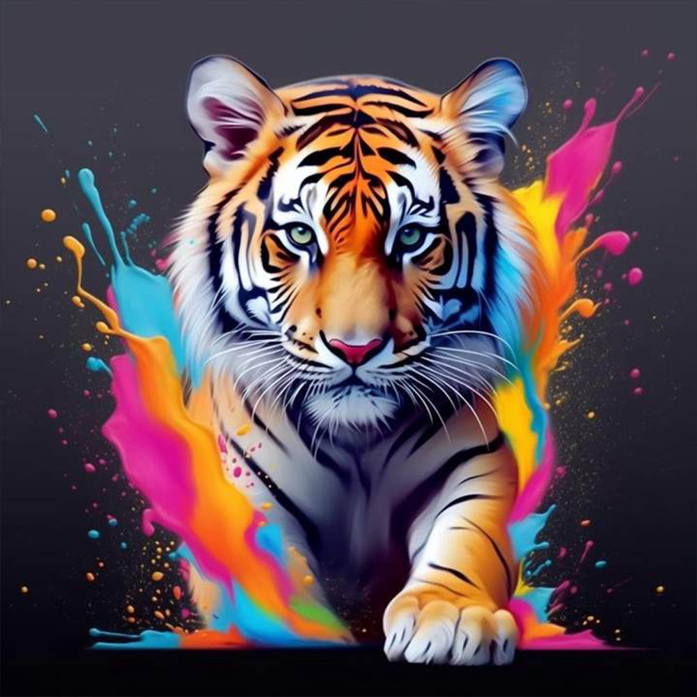 Tiger And Paint 30*30CM (canvas) Full Round Drill Diamond Painting