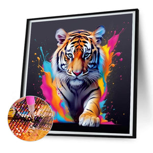 Tiger And Paint 30*30CM (canvas) Full Round Drill Diamond Painting