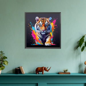 Tiger And Paint 30*30CM (canvas) Full Round Drill Diamond Painting