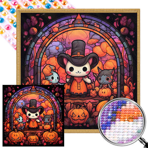 Pumpkin Party 40*40CM (canvas) Full AB Round Drill Diamond Painting