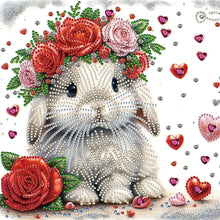 Load image into Gallery viewer, Rabbit Wearing Flowers 30*30CM (canvas) Partial Special-Shaped Drill Diamond Painting
