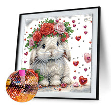 Load image into Gallery viewer, Rabbit Wearing Flowers 30*30CM (canvas) Partial Special-Shaped Drill Diamond Painting
