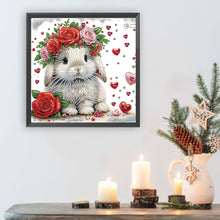 Load image into Gallery viewer, Rabbit Wearing Flowers 30*30CM (canvas) Partial Special-Shaped Drill Diamond Painting
