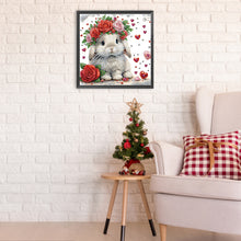 Load image into Gallery viewer, Rabbit Wearing Flowers 30*30CM (canvas) Partial Special-Shaped Drill Diamond Painting
