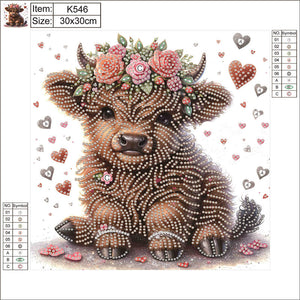 Daihua Calf 30*30CM (canvas) Partial Special-Shaped Drill Diamond Painting