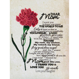 Dear Mother Rose 30*40CM (canvas) Partial Special-Shaped Drill Diamond Painting