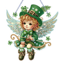 Load image into Gallery viewer, Acrylic Clover Angel Single-Sided 5D DIY Diamond Painting Hanging Pendant
