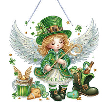 Load image into Gallery viewer, Acrylic Clover Angel Single-Sided 5D DIY Diamond Painting Hanging Pendant
